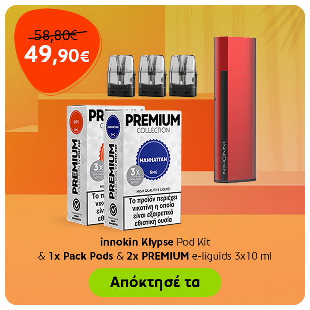 alter ego offer - innokin klypse & 1 pack pods & 2 packs premium 3x10ml