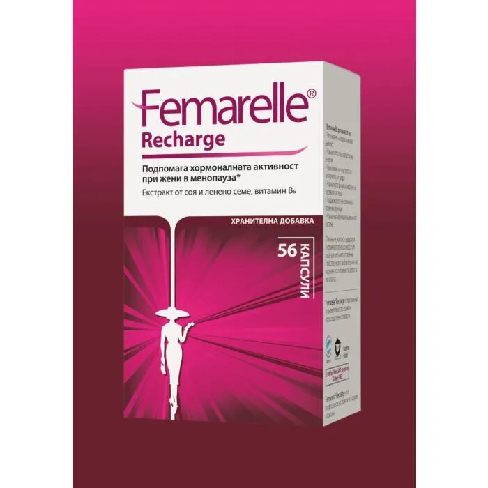 Femarelle Recharge Фемарел при менопауза 56 капсули SE-cure Pharmaceuticals
